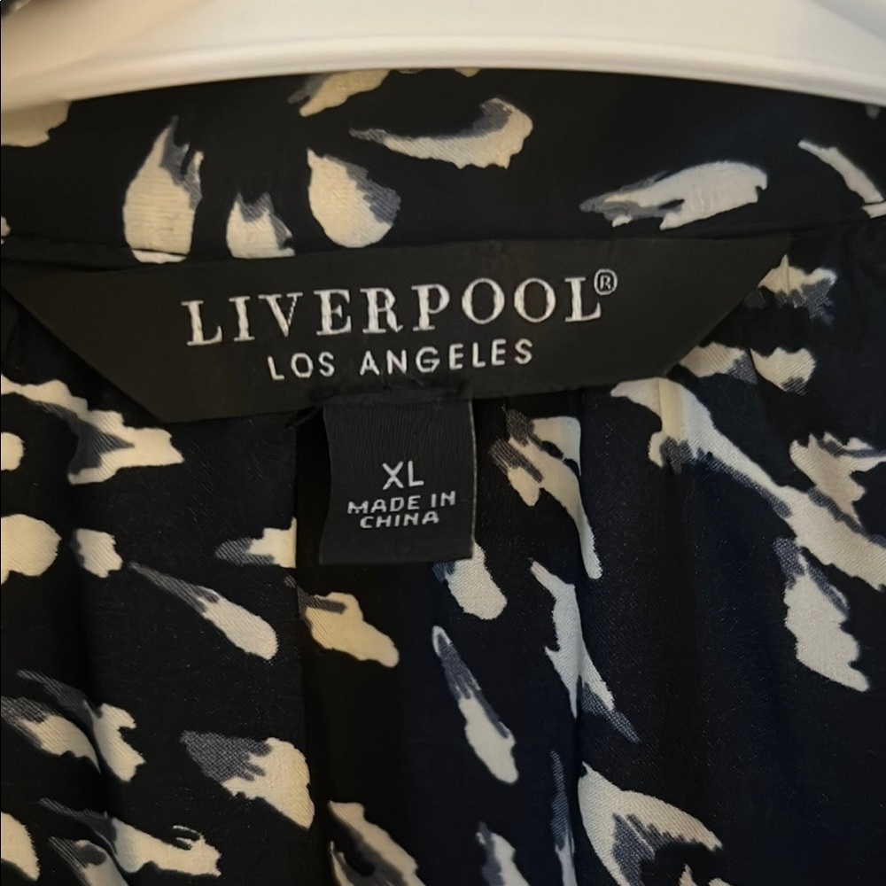 Liverpool Los Angeles Navy dress with cream and gray design dress